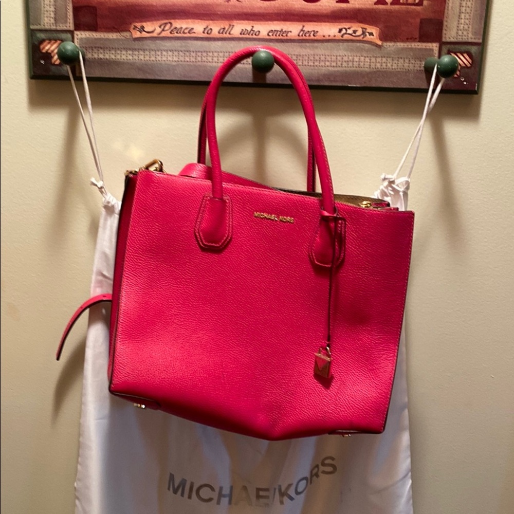 Michael Kors Fuchsia Leather Tote